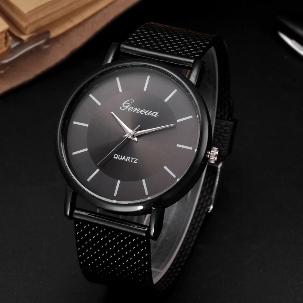 

Classic Men Women Watch Wrist Silicone Mesh Belt Watch Strap Quartz Casual Watches Fashion casual luxury black female watch A40