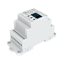 Новый 4 ch постоянный ток DMX512 декодер RGB/RGBW полосы декодер на din-рейку 4 канала 350mA 700mA 5-24 В DC D4C