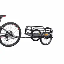 16 дюймов с большими колесами, велосипедный прицеп, большой Ёмкость складной велосипедный грузовой прицеп, бурая и кожаная детская коляска вагон для кемпинга на открытом воздухе