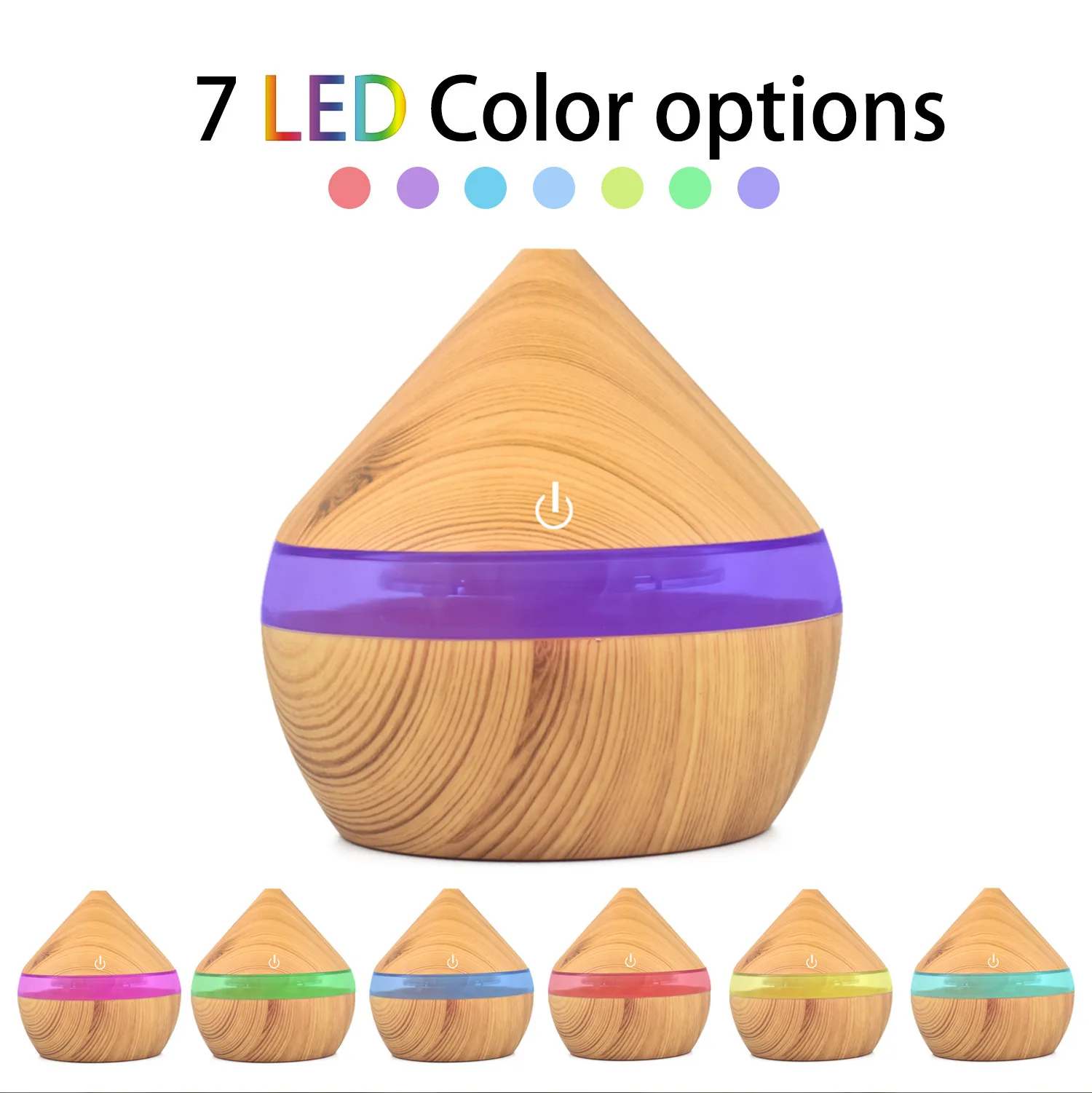 

Best Gift 300ml Aroma Essential Oil Diffuser Ultrasonic Air Humidifier Wood Grain cool mist maker 7 Color LED Lights for Home