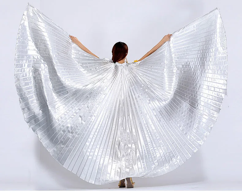 Carvinal крылья для танца живота костюм Египетский танец живота Золотое крыло ISIS с крыльями для танца живота аксессуары для танцев(без палочек - Цвет: Silver