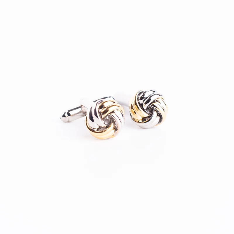 

Cufflinks for men's shirt fashion metal knot cufflinks wholesale french silver gold knot cufflinks