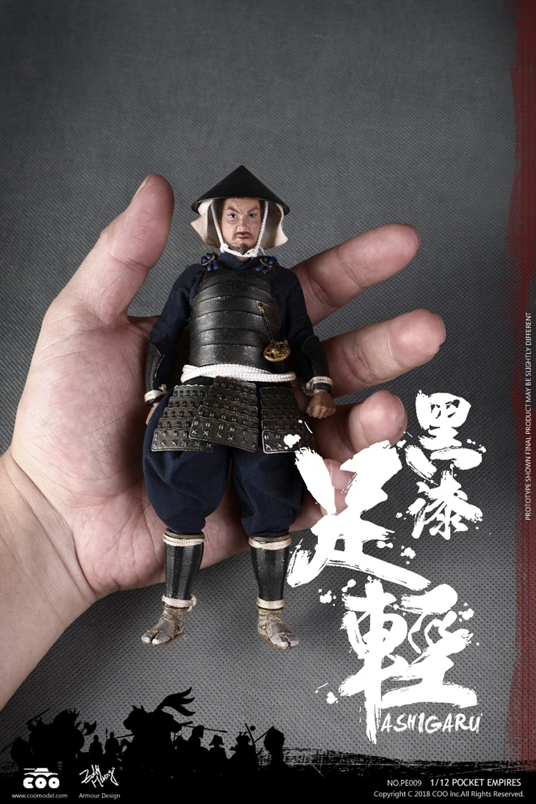 COOMODEL PE008/PE009 японский солдат самурая Красный/Черный Броня ASHIGARU 1/12 рисунок