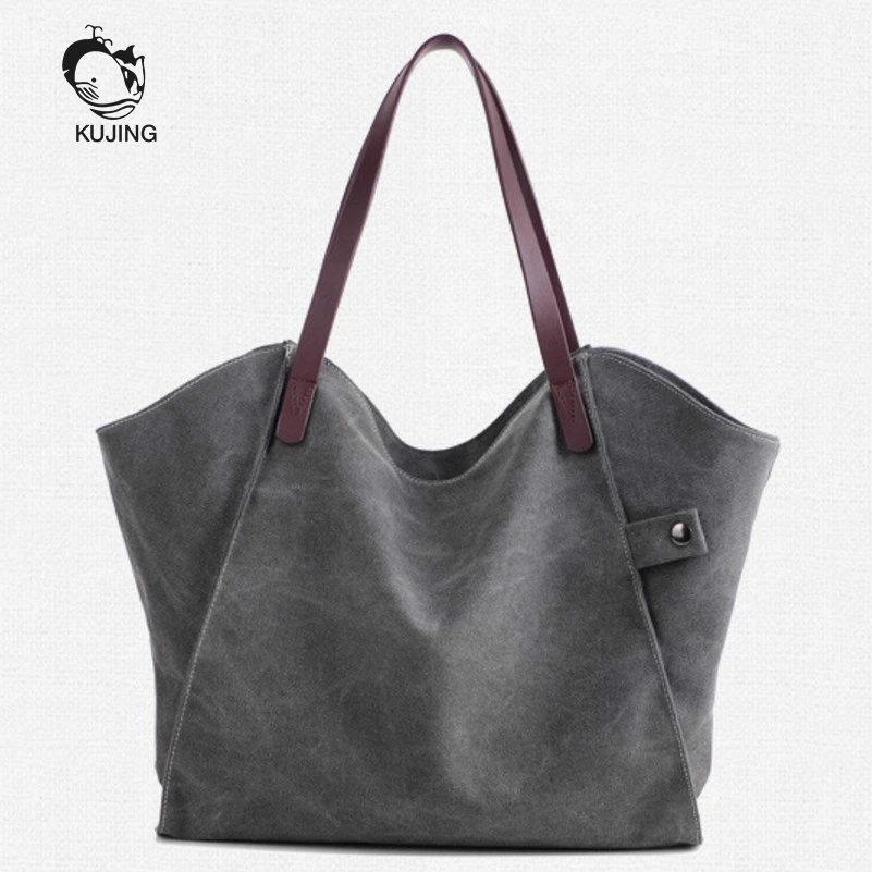 

KUJING Fashion Handbags High-grade Canvas Women's Shoulder Bag Cheap Large-capacity Women Handbag Hot Shopping Leisure Bag Women