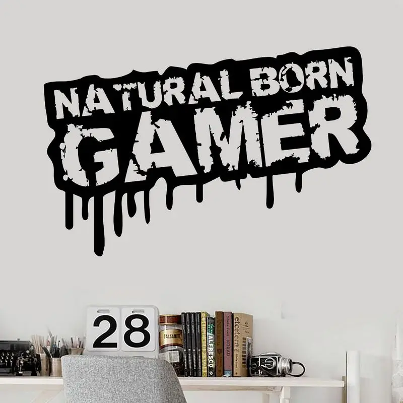 DCTAL Game Over Handle Sticker Gamer Decal Gaming Posters Gamer Vinyl Wall Decals Parede Decor Mural Video Game Sticker