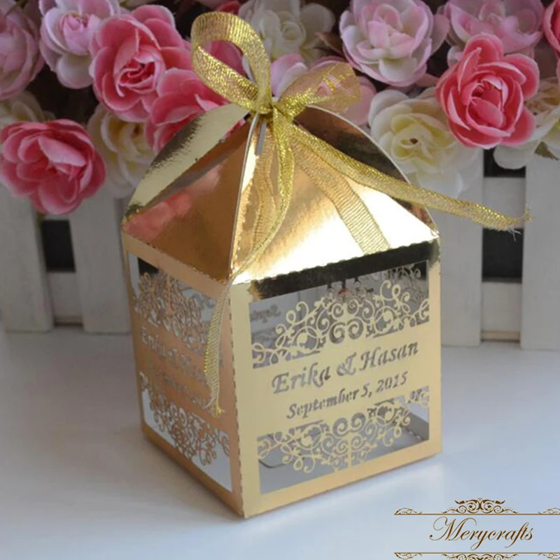 

Unique arabic decorations wholesale Laser cut favors boxes for wedding