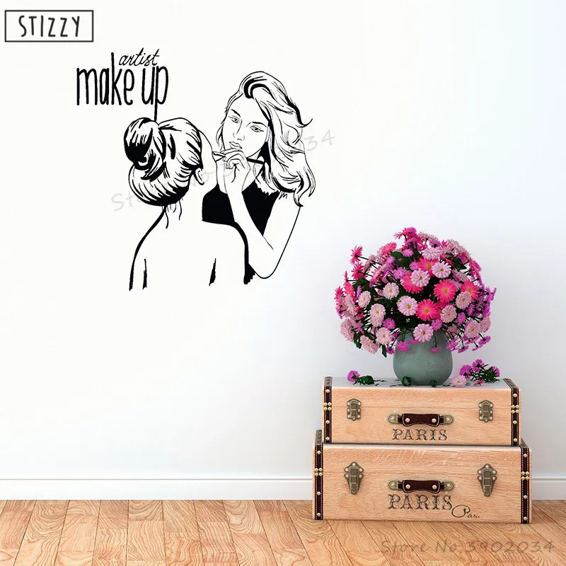 STIZZY Wall Decal Girls Beauty Salon Vinyl Wall Sticker Quotes Make Up