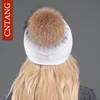 Autumn Winter Knitted Wool Hats For Women Fashion Pompon Beanies Fur Hat Female Warm Caps With Natural Genuine Raccoon Fur Cap 5