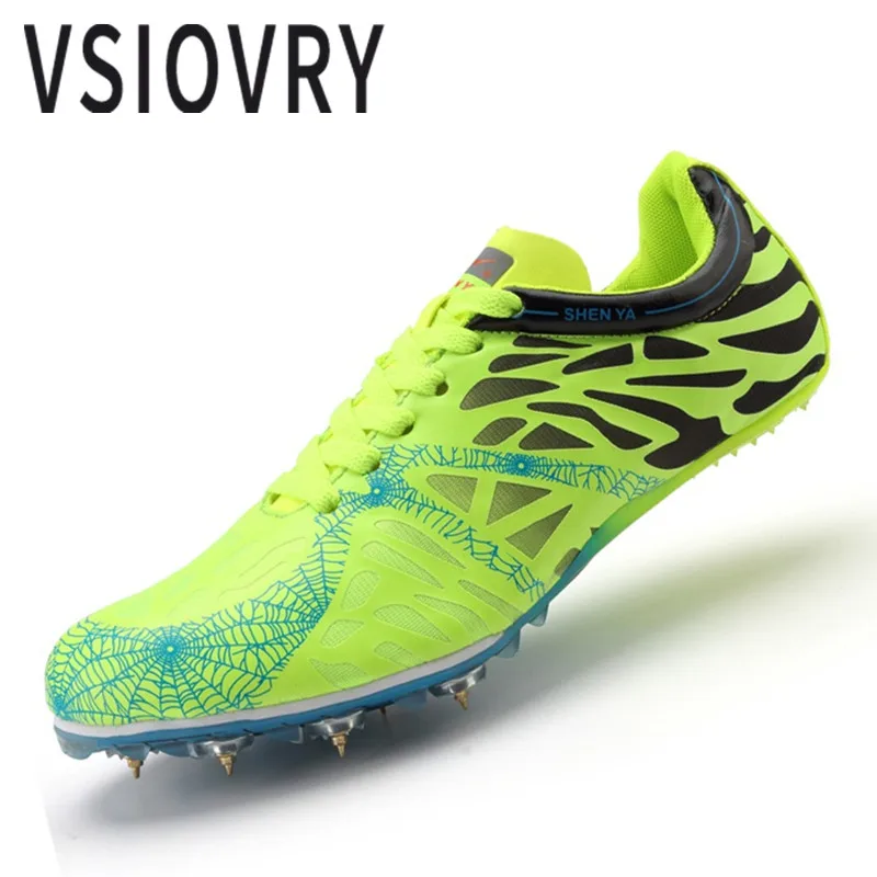 

VSIOVRY 2018 New Men Running Shoes For Women Athletic Spikes Sprint Training Unisex Sneakers Outdoor Trail Sports Jogging Shoes