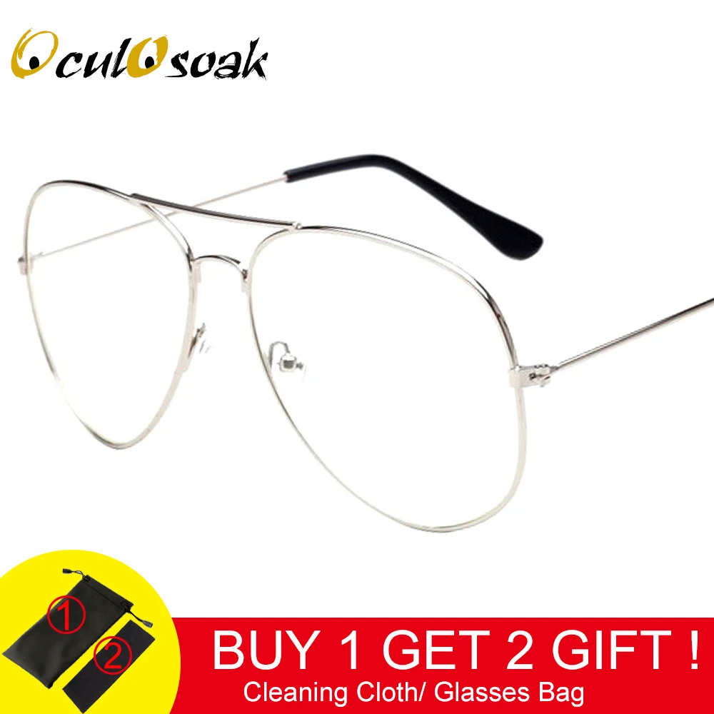 Прозрачные очки ретро очки металлические Золотые очки для близорукости женские и мужские оправы для очков оптические оправы прозрачные линзы - Цвет оправы: Silver