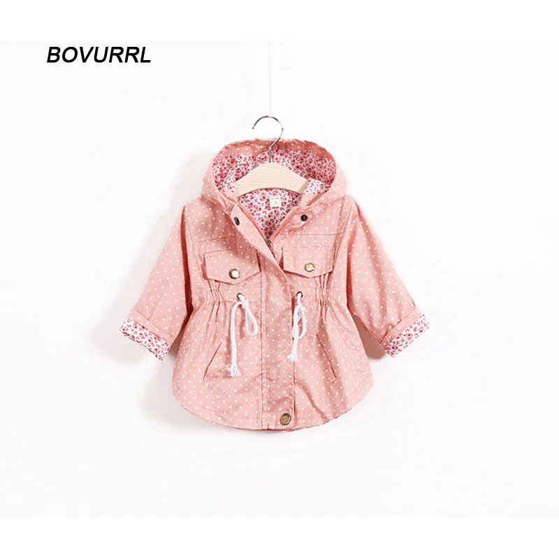 

BOVURRL Hooded Girl Clothes 2-4 years spring autumn girls jackets outerwear fashion Candy Color kids clothing girls coats