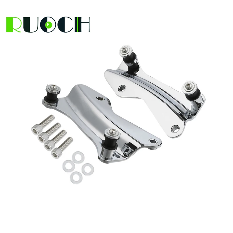 RUOCH 4-Point Docking Hardware Sissy Bar Backrest Luggage Rack for Harley Touring Road King FLHR Street Glide FLHX FLTRX 14-19