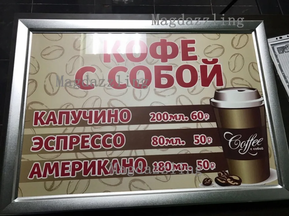 Тонкая Алюминиевая световая рамка со светодиодный Ной подсветкой рекламный