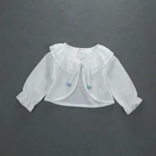 Новинка года летние для маленьких девочек хлопковый кардиган принцессы для девочек шаль летние блузки с бантом 3 вида цветов 5 штук в партии 3728