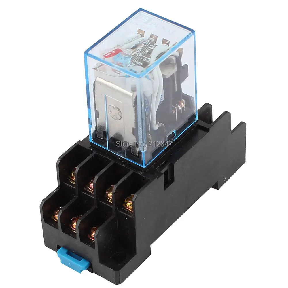 

HH54P AC 24V Coil 4PDT 14 Pins Electromagnetic Power Relay w DYF14A Base