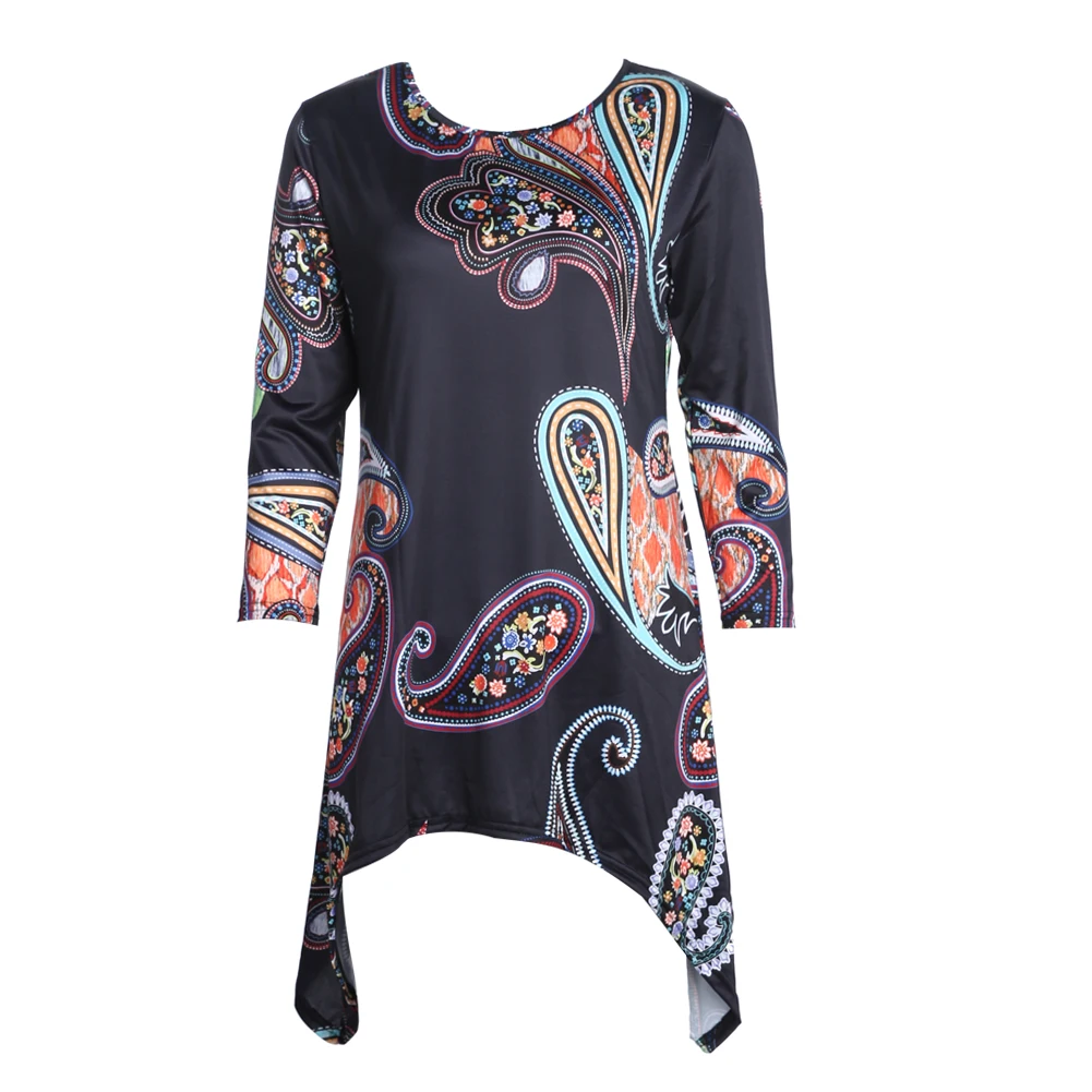 أعلى جودة النساء التي شيرت س الرقبة العرقية بيزلي المطبوعة غير النظامية تنحنح الصيف الربيع تي شيرت المحملة قميص أعلى جودة النساء التي شيرت س الرقبة العرقية بيزلي المطبوعة غير النظامية تنحنح الصيف الربيع تي شيرت المحملة قميص