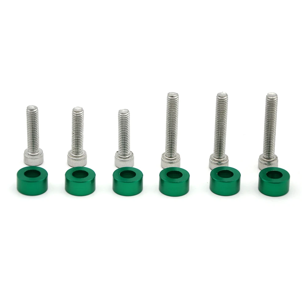 Pack of 8 Black Universal Aluminum Alloy Engine Bay Fender Bumper Dress Up Washers Kit Bolts M6 P1.0