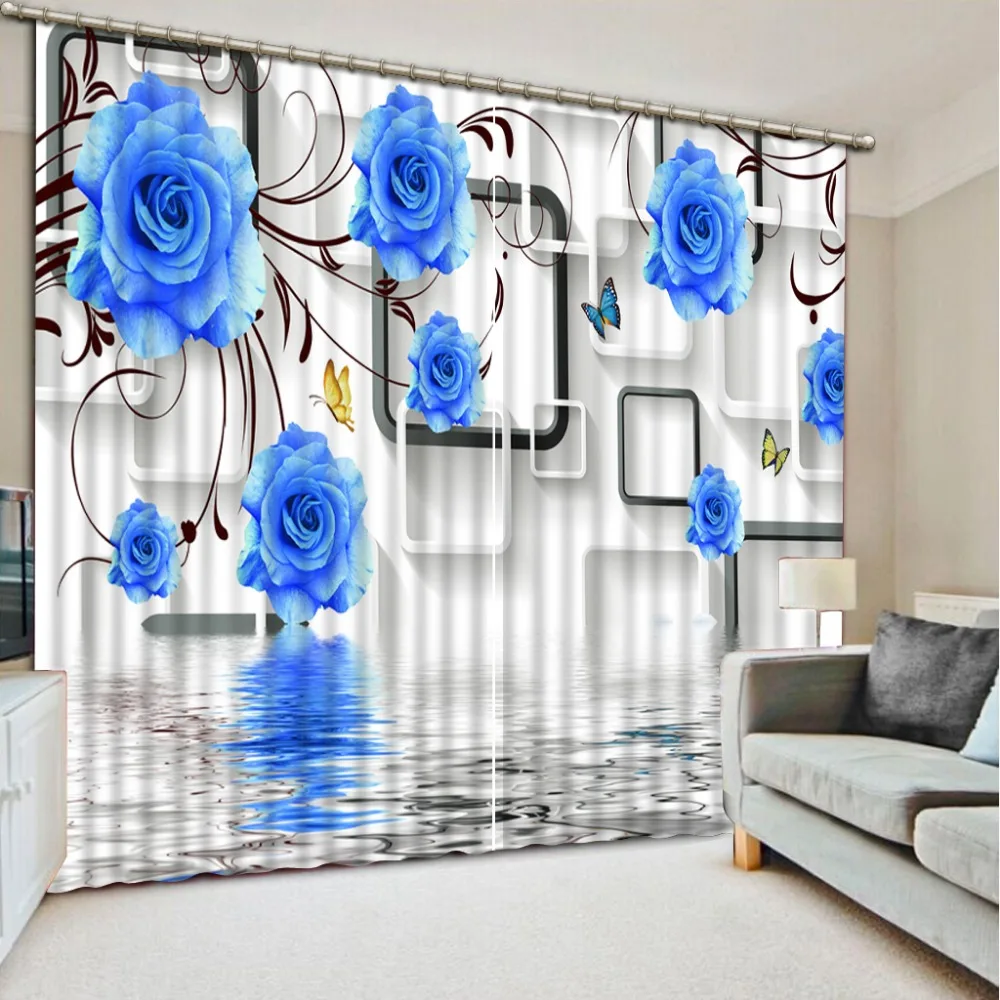 high quality blue print curtains promotion-shop for high quality high quality blue print curtains promotion-shop for high quality