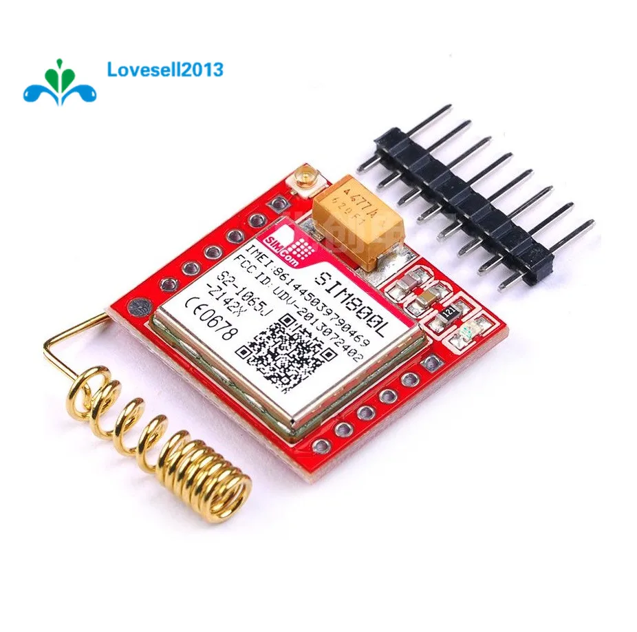 

SIM800L Smallest GPRS GSM Micro SIM Card Board Module Lights Indicator 3.7-4.2V GPS GSM Controller Automatically Boot With Pins