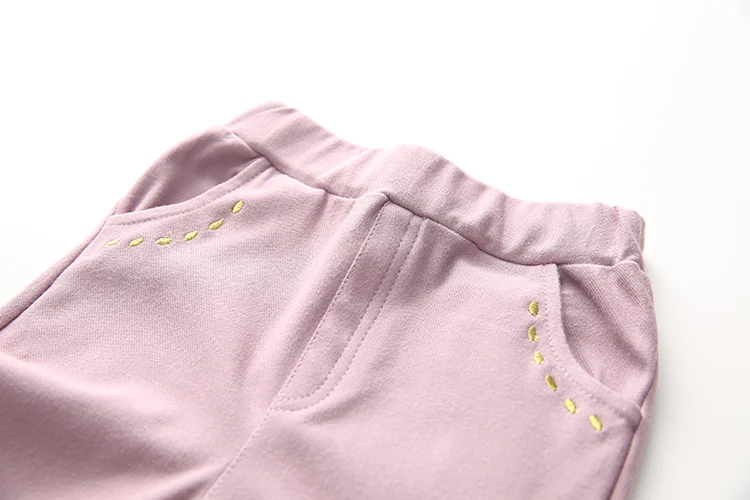 2018 Spring Autumn Trousers 2-10T Years Children Cotton Solid Color Pattern Basic Elastic Capri Little Kids Girl Skinny Pants  (17)