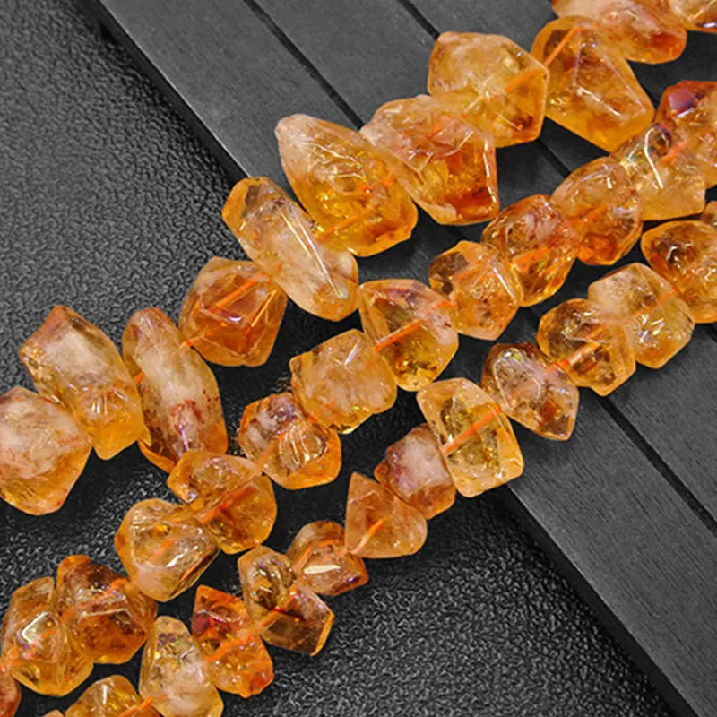 

Natural Faceted Freeform Raw Ore Citrines Beads For Jewelry Making Beads Bracelet Necklace 15'' Needlework DIY Beads Trinket