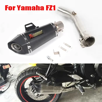 

FZ1 Motorcycle Slip on Full Muffler Exhaust System Pipe Tip Silencer Escape Middle Mid Connect Link Pipe Slip on for Yamaha FZ1