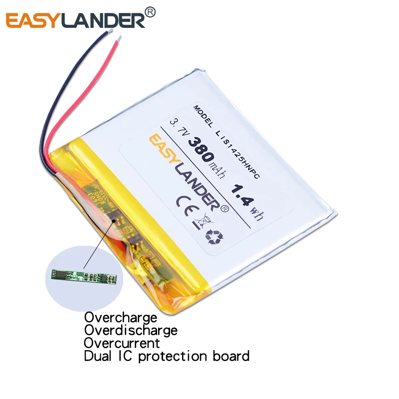 Литий полимерный аккумулятор Easylander 3 7 в 380 мАч для SONY NWZ WH303 E373 E383 E345 A864 A865 LIS1425HNPC|li-ion