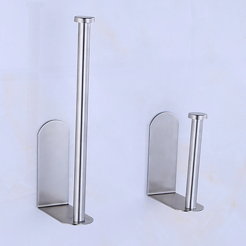 Baoblaze Stainless Steel Hanger Storage Rack Kitchen Clip Organizer Toilet Bathroom Paper Tissue Holder Stand