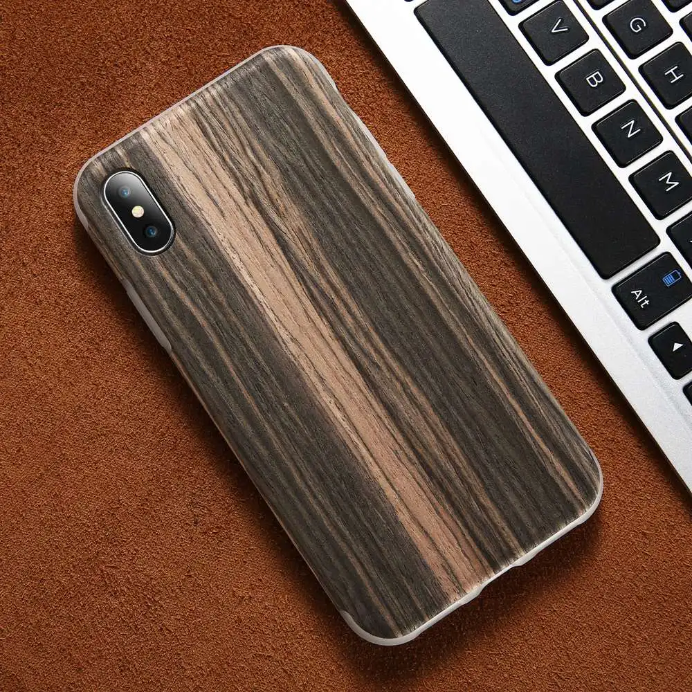 Оригинальный силиконовый чехол FLOVEME из натурального дерева для iPhone X 7 8 Plus
