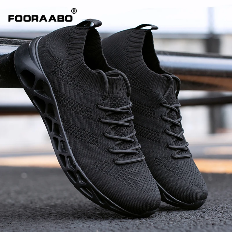 

Fooraabo 2019 New Fashion Breathable Men Shoes Spring Luxury Lovers Casual Shoes Men Chaussure Femme Flats Big Shoes 35-48