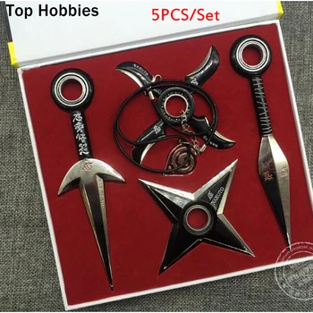 

5PCS/P COOL ActionFigure anime accessories 16cm kunai Cosplay+11cm shuriken akatsuki figurine weapon costume Gift Children Toy