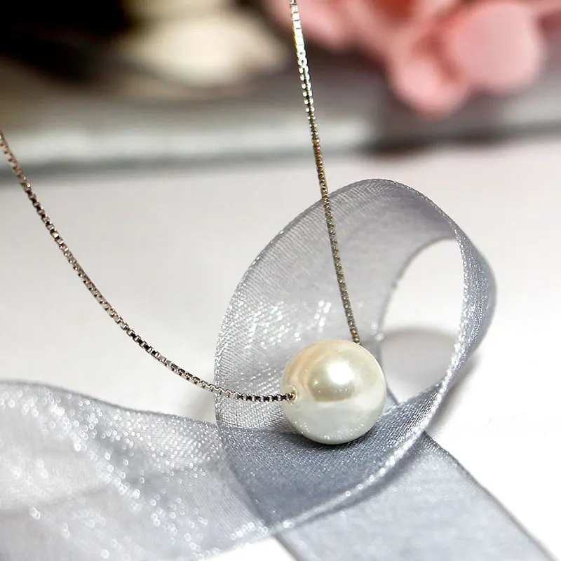 

Classic Fashion Round Pearl Necklace S925 Sterling Silver Necklace for Women