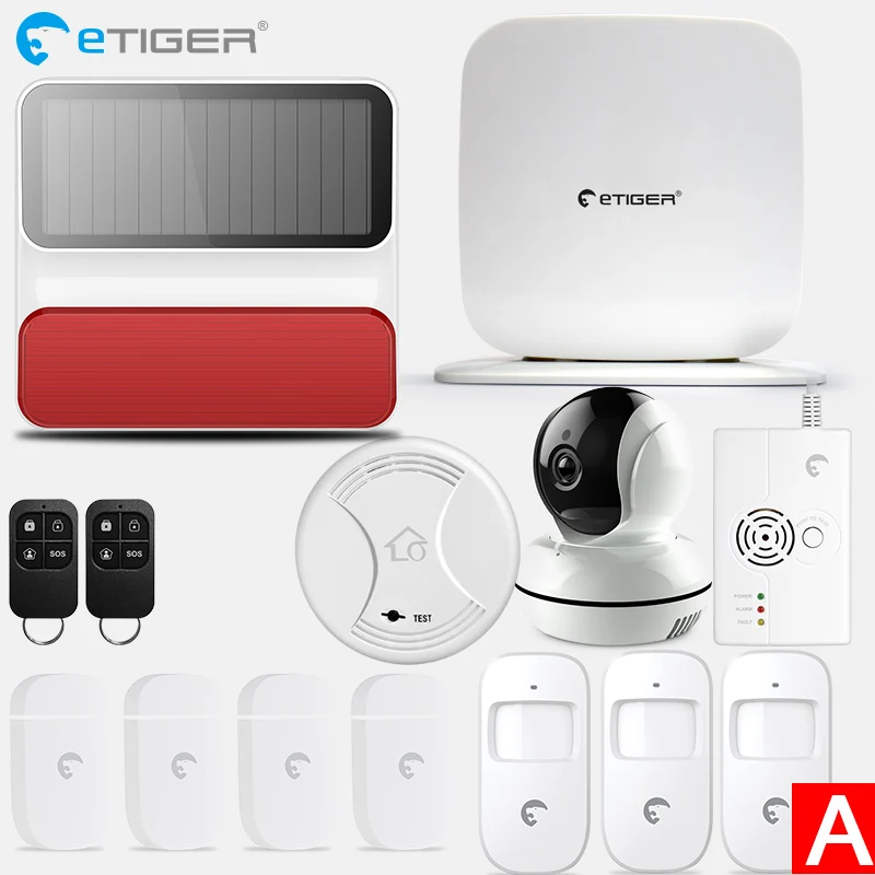 Беспроводная система сигнализации eTiger Wi Fi/GSM с пассивным датчиком движения ip