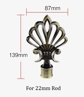 2 шт. драпировка занавес стержень конец декоративный Конец Крышки Finial крюк - Цвет: 1