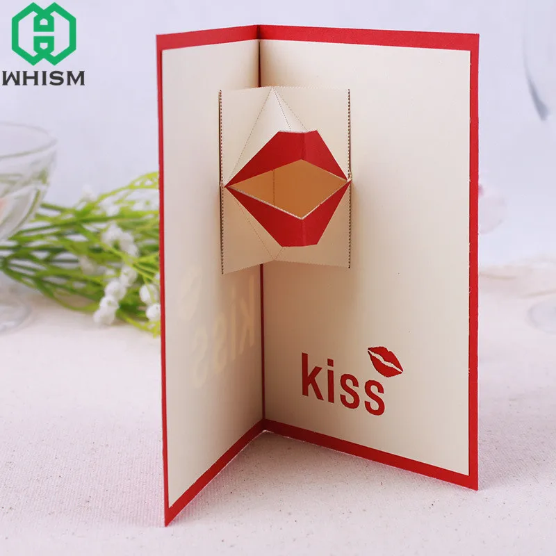  WHISM 3D Pop Up Greeting Cards Postcard Thank You Cards Birthday Weeding Greeting Cards Vintage Gif - 32885200878