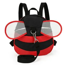 Новая 3D мультяшная сумка с пчелами для малышей, поводок против потери, прогулочный ремень, Детская коробка для завтраков, детский школьный рюкзак для детского сада