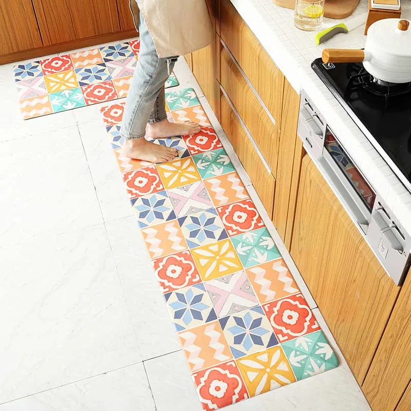 С рисунком из мультфильма с защитным напылением от жирных следов и ковер Водонепроницаемый не скользящая износостойкая прямоугольная Настольный коврик для Кухня Спальня гостиная