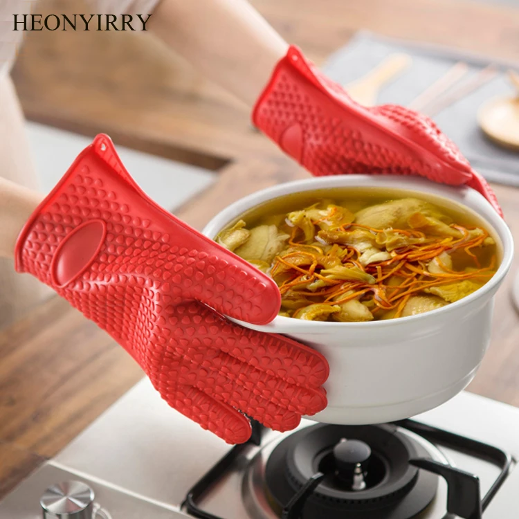 

1PCS Food Grade Heat Resistant Silicone Kitchen Barbecue Oven Glove Cooking BBQ Grill Glove Oven Pot Holder Mitt Baking Glove
