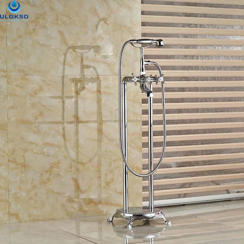 

Ulgksd Wholesale and Retail 3 Color Choice Bathtub Mixer Tap Faucet Bathroom Tub Faucet Cross Vessel W/Hand Shower Tub Filler