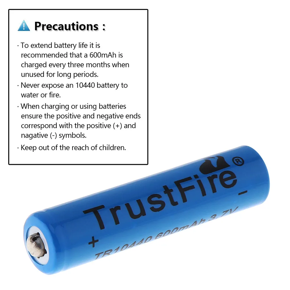 2 шт./лот TrustFire 3 7 в 10440 600 мАч литий ионная аккумуляторная батарея для светодиодных