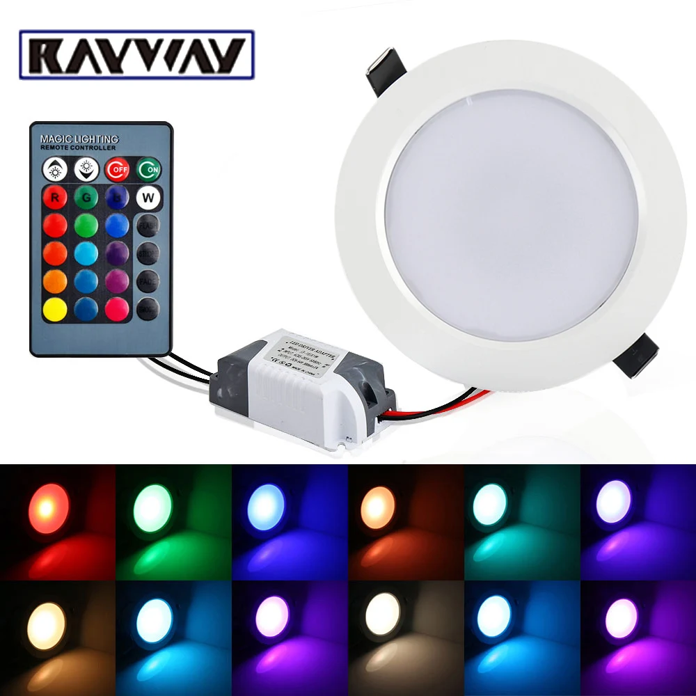 Ультратонкий потолочный светодиодный RGB светильник 3 Вт 10 24 цвета Светодиодная