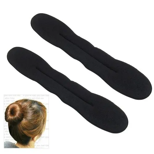 

High Quality 2 x Large Magic Sponge Hair Styling Bun Maker Twist Curler Tool Clip Donut Style