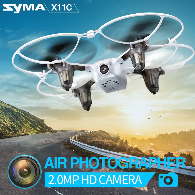 Syma X11C RC Drone with 2.0MP Camera HD 4CH 2.4GHz Helicopter Mini Aircraft Quad copter Brushless Motor Dron Gift for Children | Игрушки и
