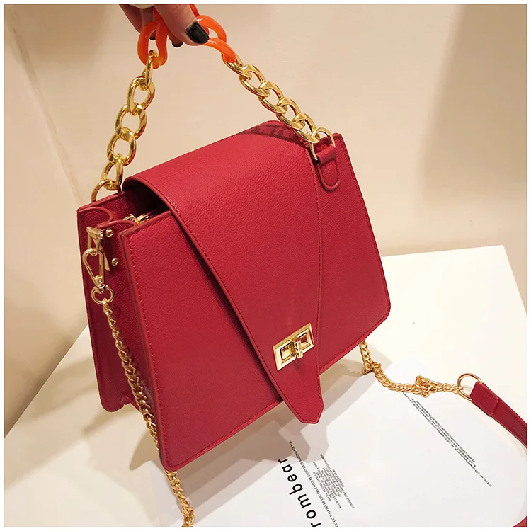 Ladies Bag Cover Arrow Lock Chain Shoulder New Korean Simple Fashion Women Messenger Square Designer Leather Bolsa Feminina