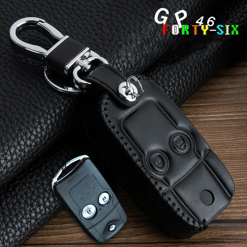 GPFORTYSIX cuero genuino llavero anillo titular de la cubierta para HONDA CRV Odysseyflip llave del coche llaves de coche