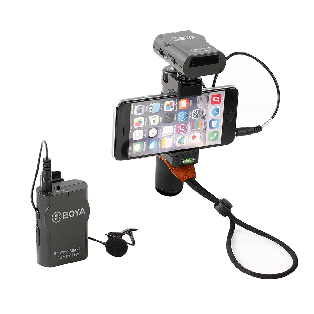 Boya BY-WM4 Mark II, беспроводной микрофон, конденсаторная система, петличный микрофон с отворотом для интервью, микрофон для iPhone, Canon, Nikon, DSLR камера