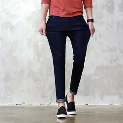 Новые мужские однотонные повседневные штаны стрейч тонкие ноги джинсовые брюки 13QJ