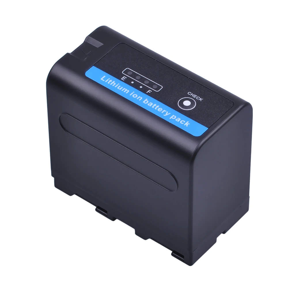 Günstig 1 Stücke 7,2 V 7200 mAh Np f970 NP F960 Akku mit Led betriebsanzeige für Sony NP F960 NP F970 Akku NP F960 Batteria