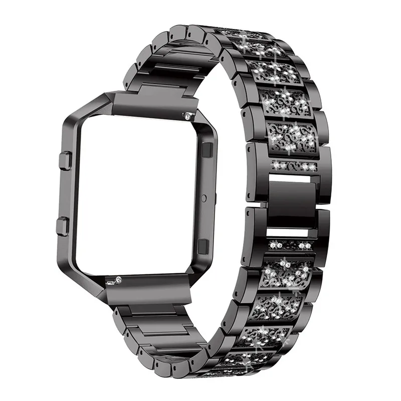Кристалл для fitbit blaze группа с случае соединитель из нержавеющей стали часы наручные полосы для blaze часы с ремешком-браслетом бретели
