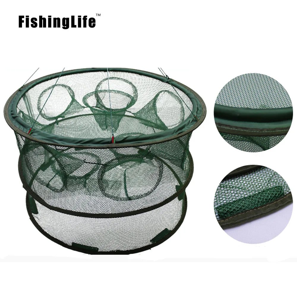 Рыболовная сеть FishingLife, два слоя, 5, 6, 7, 8 отверстий, складная, переносная, шестигранная, рыболовная сеть, литые сети, раки, креветки, ловушка, бак